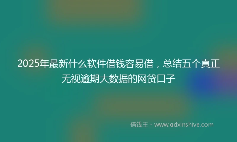2025年最新什么软件借钱容易借，总结五个真正无视逾期大数据的网贷口子