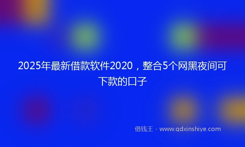 2025年最新借款软件2020，整合5个网黑夜间可下款的口子