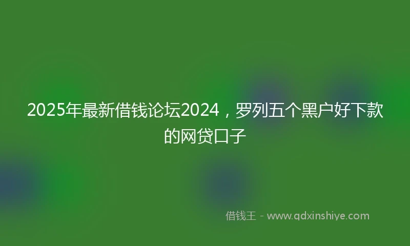 2025年最新借钱论坛2024，罗列五个黑户好下款的网贷口子