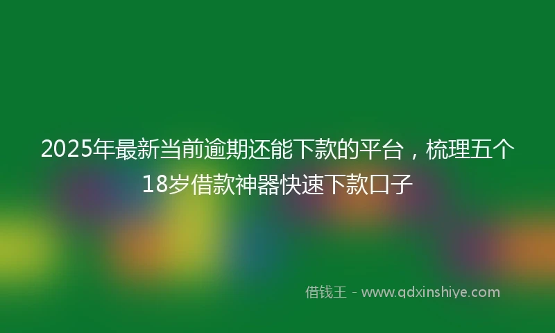 2025年最新当前逾期还能下款的平台，梳理五个18岁借款神器快速下款口子