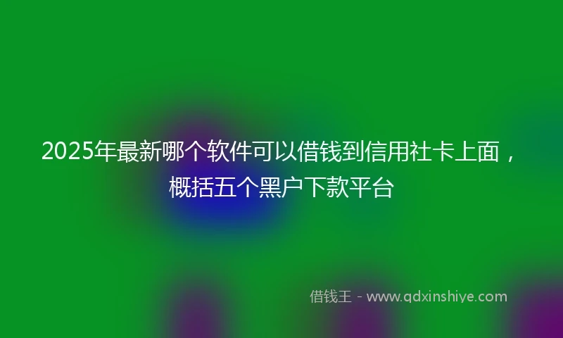 2025年最新哪个软件可以借钱到信用社卡上面，概括五个黑户下款平台