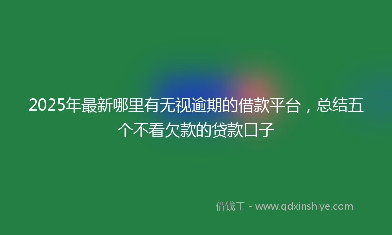 2025年最新哪里有无视逾期的借款平台，总结五个不看欠款的贷款口子
