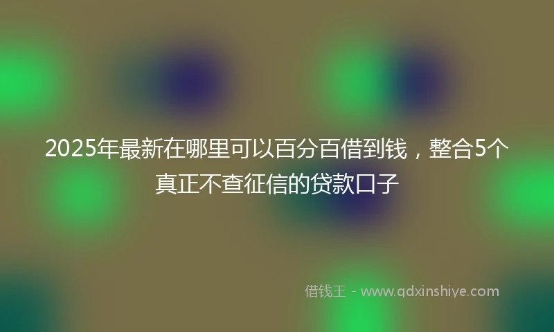 2025年最新在哪里可以百分百借到钱，整合5个真正不查征信的贷款口子
