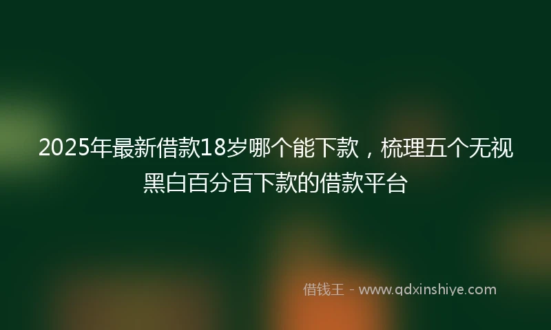 2025年最新借款18岁哪个能下款，梳理五个无视黑白百分百下款的借款平台
