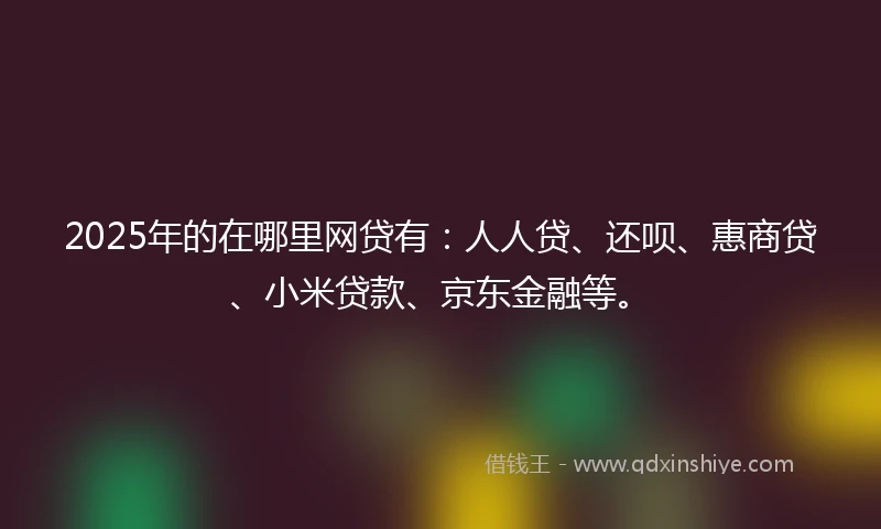 2025年的在哪里网贷有：人人贷、还呗、惠商贷、小米贷款、京东金融等。