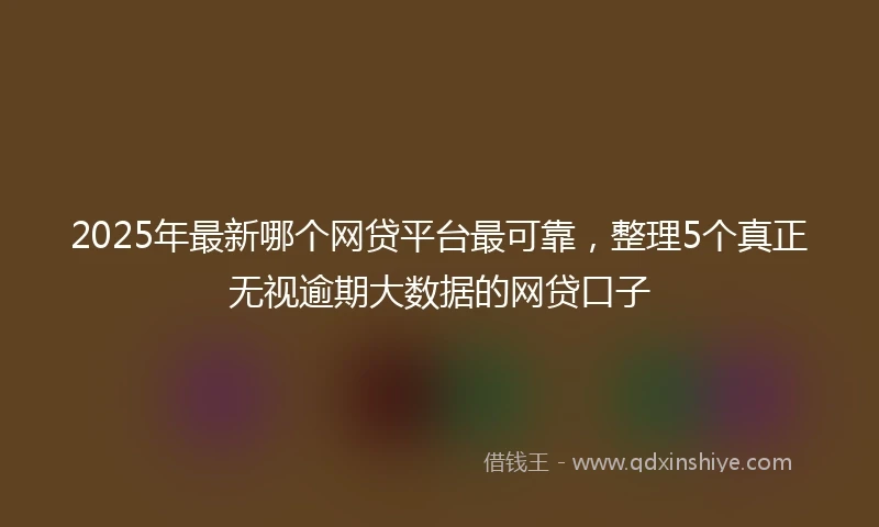 2025年最新哪个网贷平台最可靠，整理5个真正无视逾期大数据的网贷口子