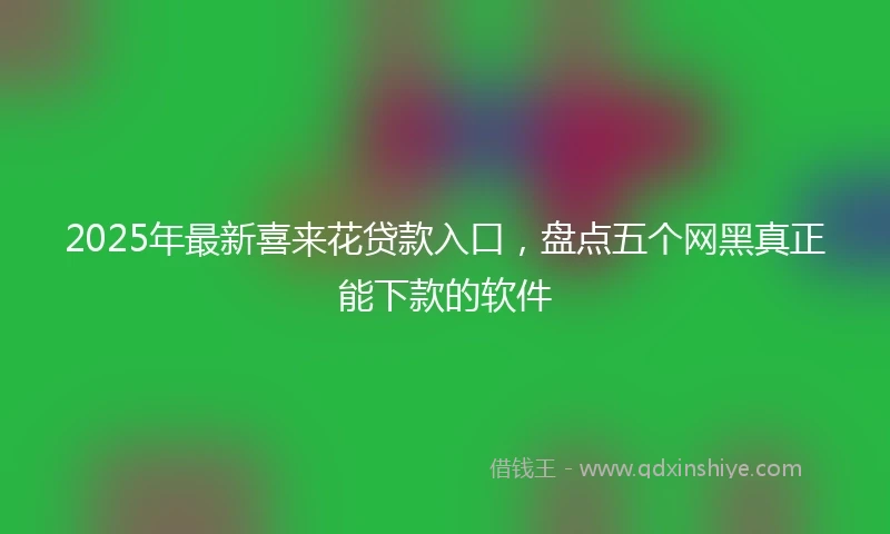 2025年最新喜来花贷款入口，盘点五个网黑真正能下款的软件