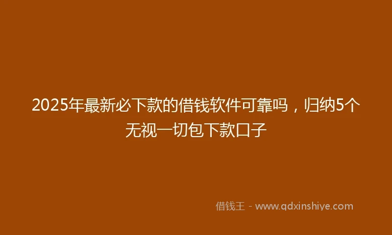 2025年最新必下款的借钱软件可靠吗，归纳5个无视一切包下款口子