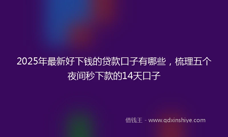 2025年最新好下钱的贷款口子有哪些，梳理五个夜间秒下款的14天口子
