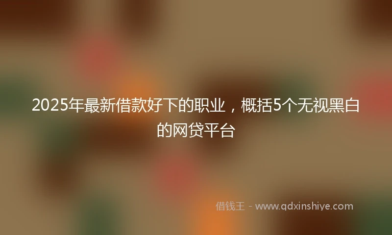 2025年最新借款好下的职业，概括5个无视黑白的网贷平台