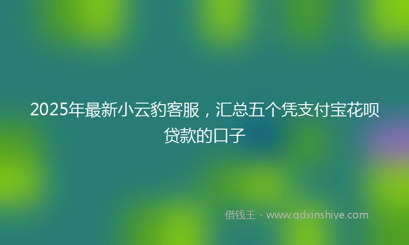 2025年最新小云豹客服，汇总五个凭支付宝花呗贷款的口子