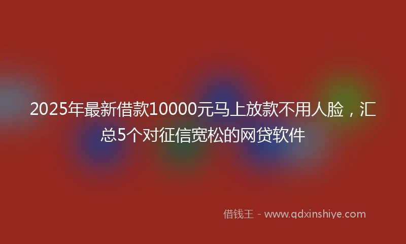 2025年最新借款10000元马上放款不用人脸，汇总5个对征信宽松的网贷软件