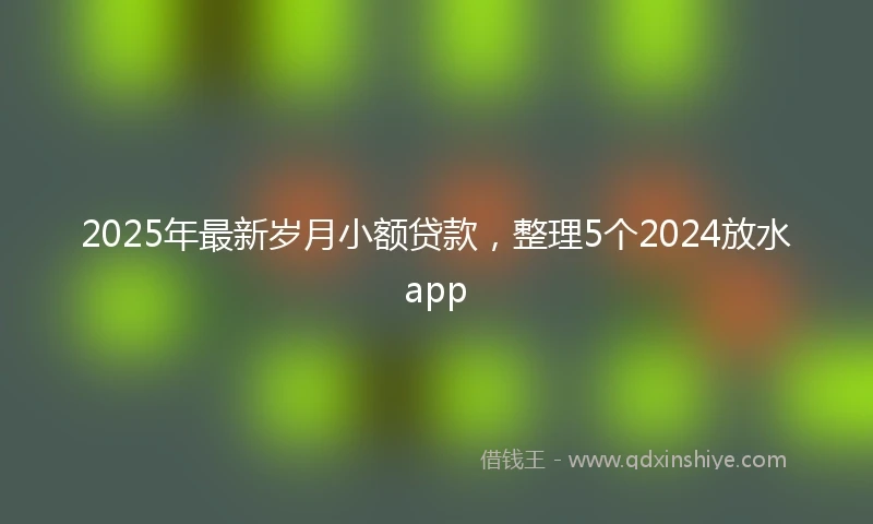 2025年最新岁月小额贷款，整理5个2024放水app