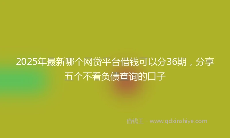 2025年最新哪个网贷平台借钱可以分36期，分享五个不看负债查询的口子