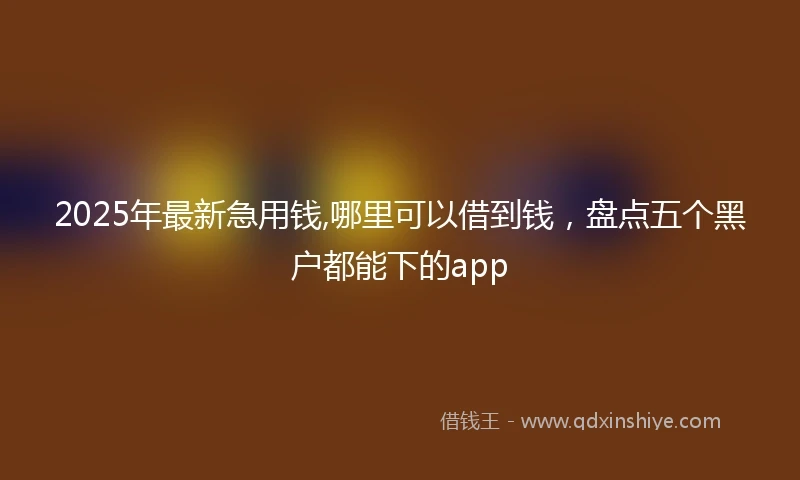 2025年最新急用钱,哪里可以借到钱，盘点五个黑户都能下的app
