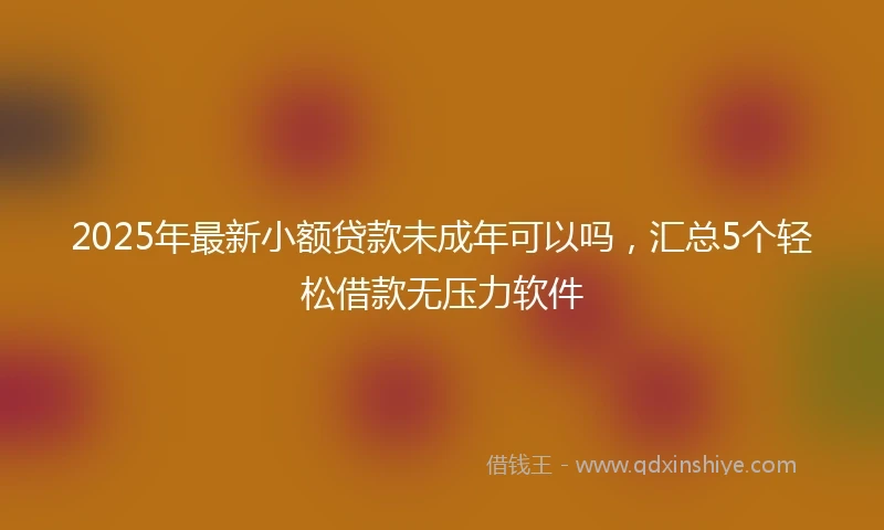 2025年最新小额贷款未成年可以吗，汇总5个轻松借款无压力软件