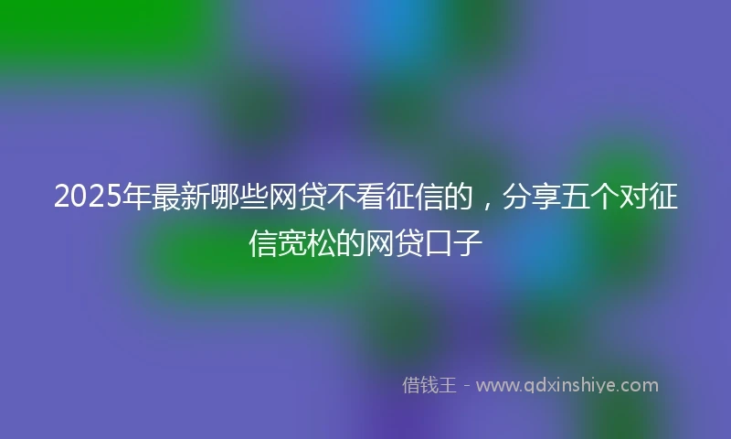 2025年最新哪些网贷不看征信的，分享五个对征信宽松的网贷口子