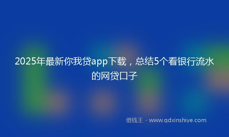 2025年最新你我贷app下载，总结5个看银行流水的网贷口子