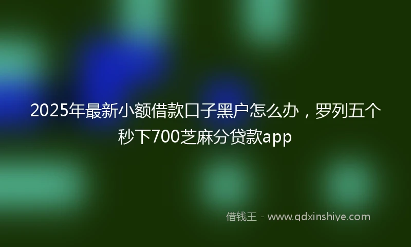 2025年最新小额借款口子黑户怎么办，罗列五个秒下700芝麻分贷款app