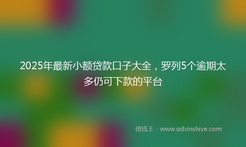 2025年最新小额贷款口子大全，罗列5个逾期太多仍可下款的平台