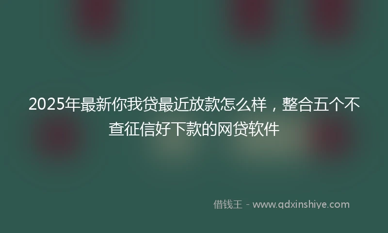 2025年最新你我贷最近放款怎么样，整合五个不查征信好下款的网贷软件
