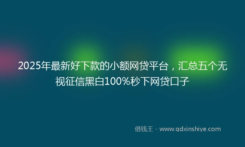 2025年最新好下款的小额网贷平台，汇总五个无视征信黑白100%秒下网贷口子