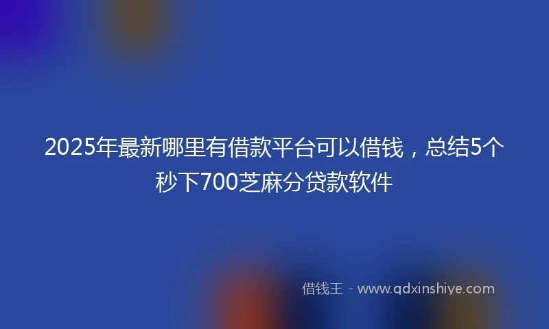 2025年最新哪里有借款平台可以借钱，总结5个秒下700芝麻分贷款软件