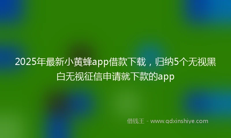 2025年最新小黄蜂app借款下载，归纳5个无视黑白无视征信申请就下款的app