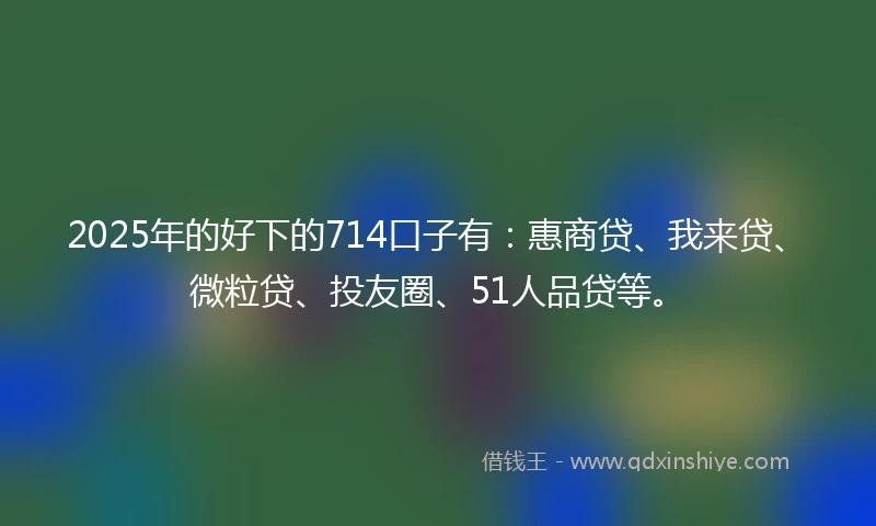 2025年的好下的714口子有：惠商贷、我来贷、微粒贷、投友圈、51人品贷等。