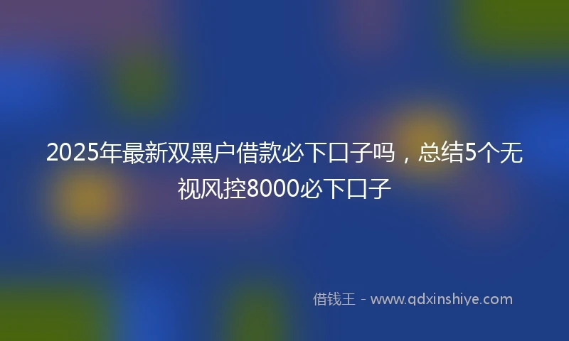 2025年最新双黑户借款必下口子吗，总结5个无视风控8000必下口子