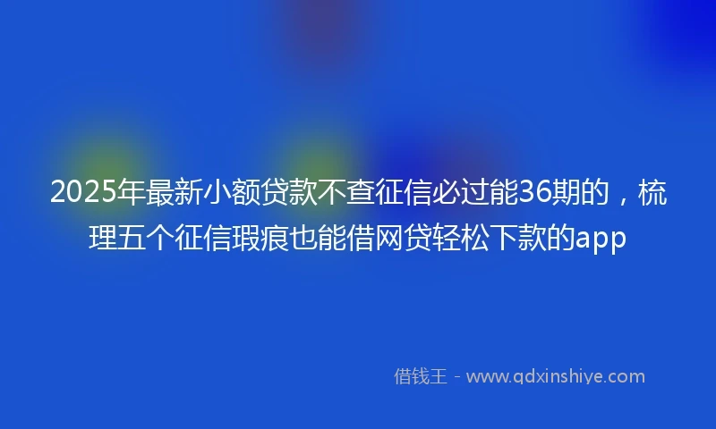 2025年最新小额贷款不查征信必过能36期的，梳理五个征信瑕疵也能借网贷轻松下款的app