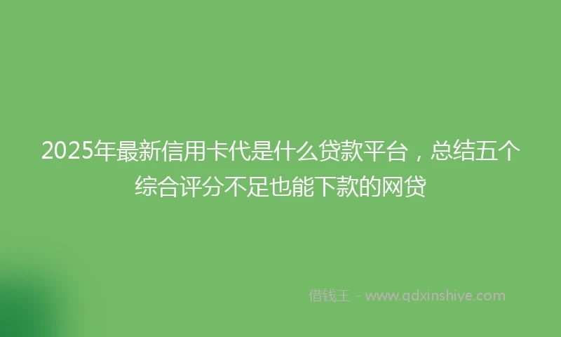 2025年最新信用卡代是什么贷款平台，总结五个综合评分不足也能下款的网贷