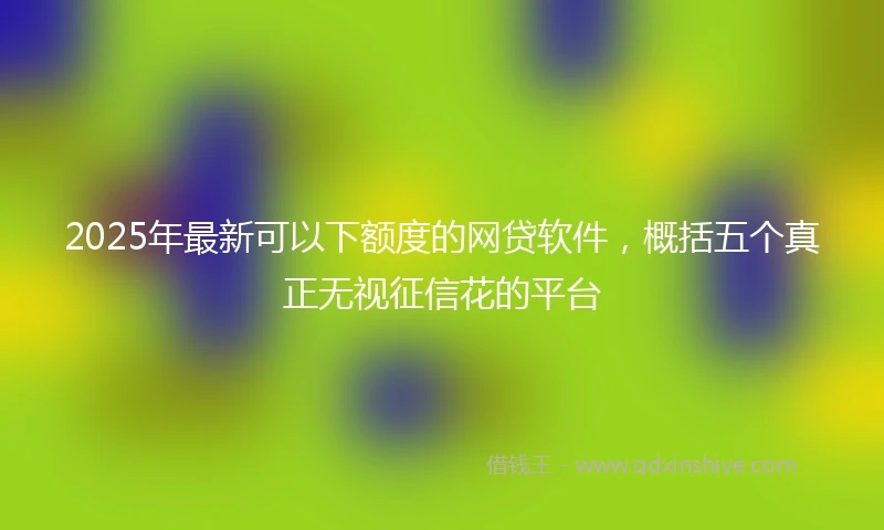 2025年最新可以下额度的网贷软件，概括五个真正无视征信花的平台