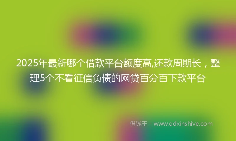 2025年最新哪个借款平台额度高,还款周期长，整理5个不看征信负债的网贷百分百下款平台