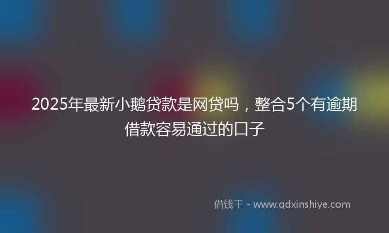 2025年最新小鹅贷款是网贷吗，整合5个有逾期借款容易通过的口子