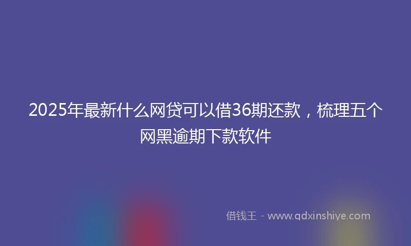 2025年最新什么网贷可以借36期还款，梳理五个网黑逾期下款软件