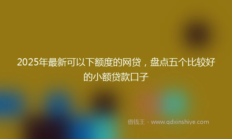 2025年最新可以下额度的网贷，盘点五个比较好的小额贷款口子