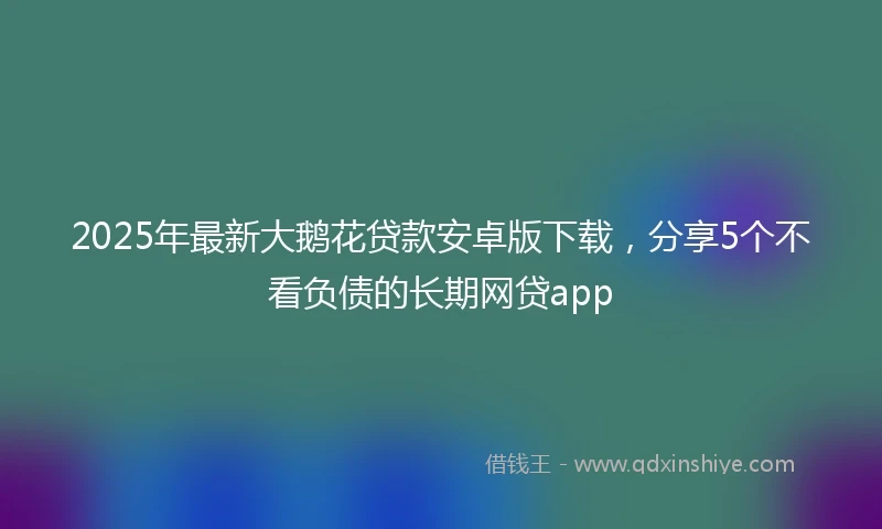 2025年最新大鹅花贷款安卓版下载，分享5个不看负债的长期网贷app