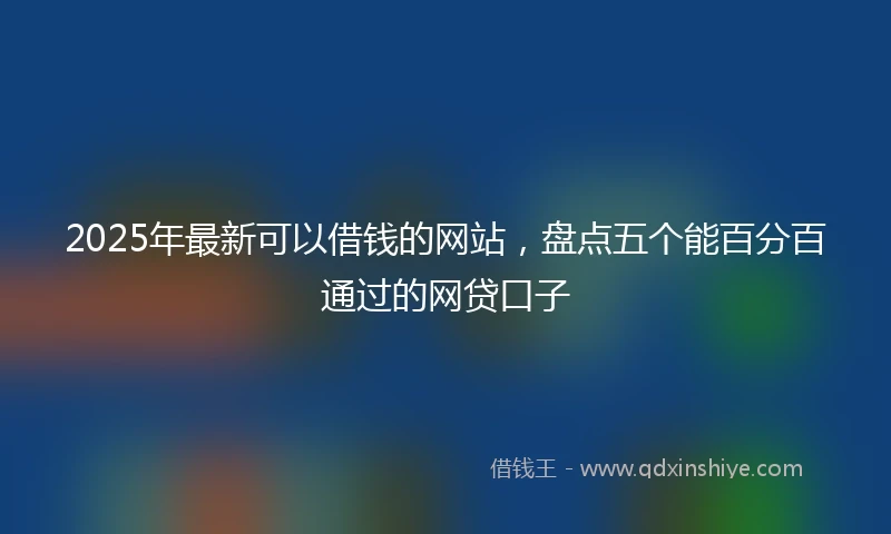 2025年最新可以借钱的网站，盘点五个能百分百通过的网贷口子