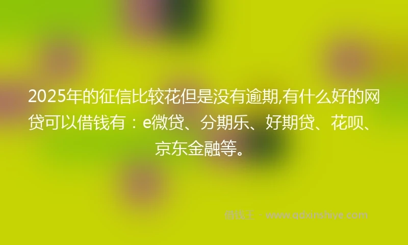 2025年的征信比较花但是没有逾期,有什么好的网贷可以借钱有：e微贷、分期乐、好期贷、花呗、京东金融等。