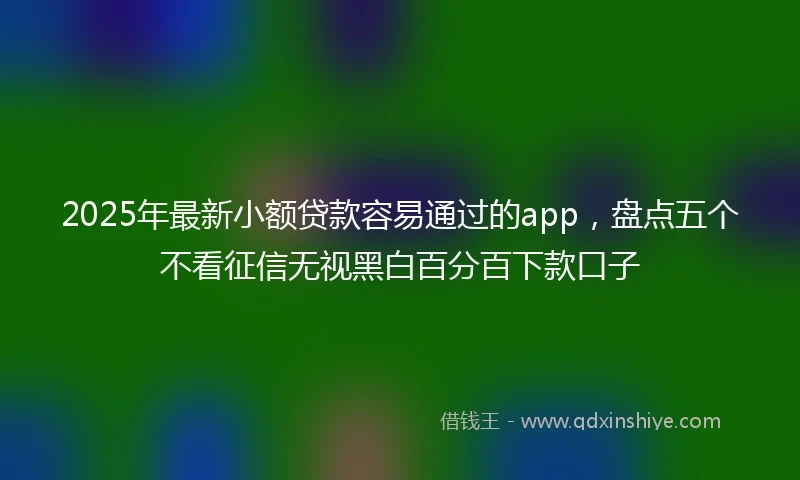 2025年最新小额贷款容易通过的app，盘点五个不看征信无视黑白百分百下款口子