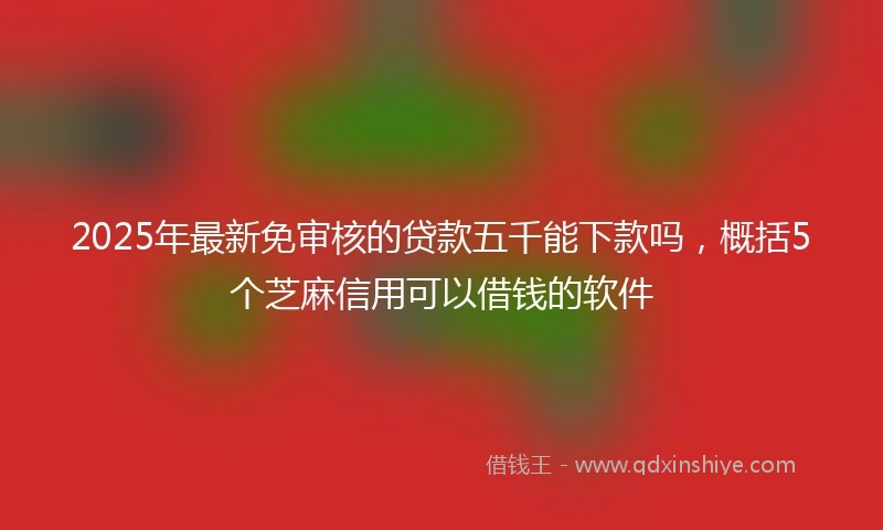2025年最新免审核的贷款五千能下款吗，概括5个芝麻信用可以借钱的软件