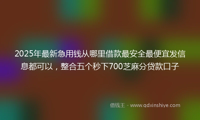 2025年最新急用钱从哪里借款最安全最便宜发信息都可以，整合五个秒下700芝麻分贷款口子