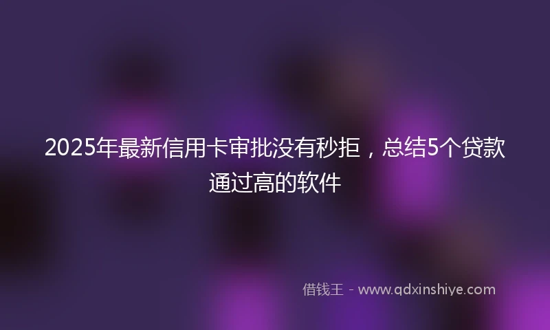 2025年最新信用卡审批没有秒拒，总结5个贷款通过高的软件