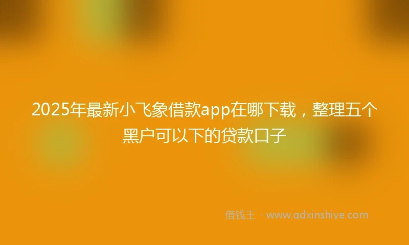2025年最新小飞象借款app在哪下载，整理五个黑户可以下的贷款口子