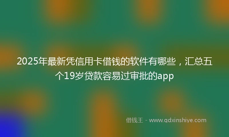 2025年最新凭信用卡借钱的软件有哪些，汇总五个19岁贷款容易过审批的app