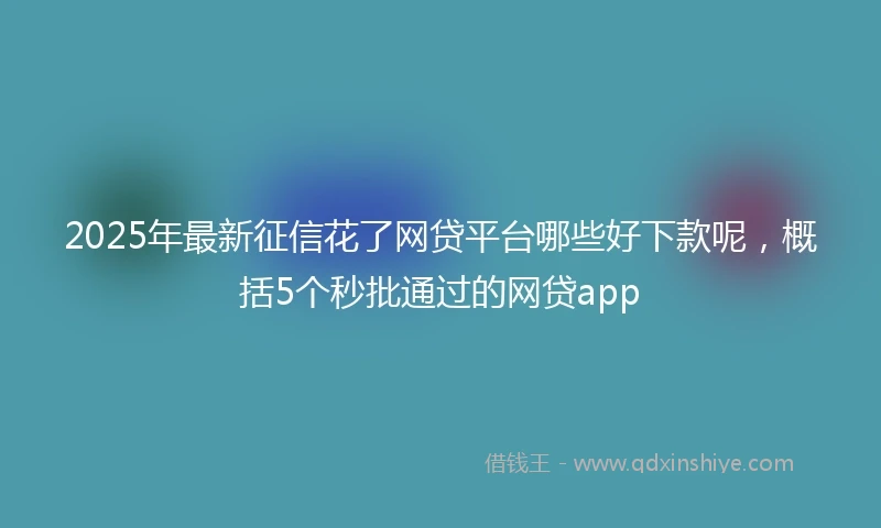 2025年最新征信花了网贷平台哪些好下款呢，概括5个秒批通过的网贷app