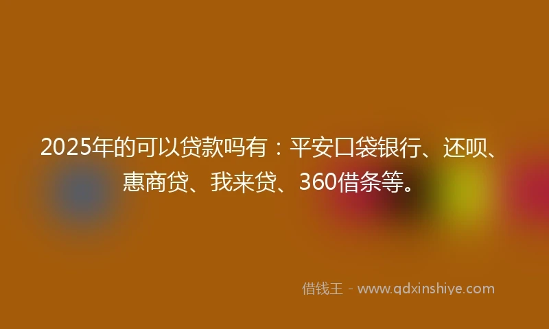 2025年的可以贷款吗有：平安口袋银行、还呗、惠商贷、我来贷、360借条等。