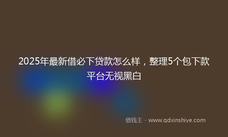 2025年最新借必下贷款怎么样，整理5个包下款平台无视黑白