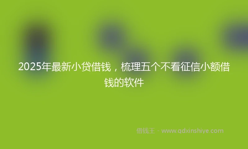 2025年最新小贷借钱，梳理五个不看征信小额借钱的软件